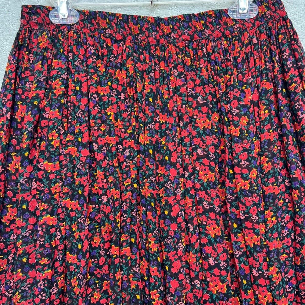 VINTAGE GAP Maxi Skirt Womens Large Multicolor Rayon Floral Ditsy Boho Flowy - Picture 8 of 12